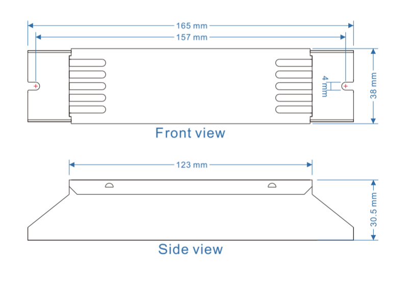 99-264V-Input-36W-425mA-UV-Light-Ballast-Replacement dimensions