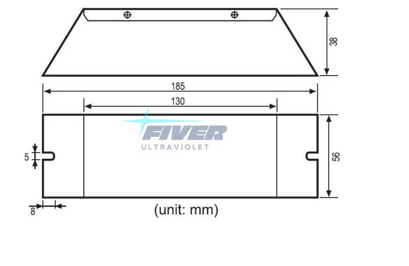 Dimension for uv ballast PH7-425-75U