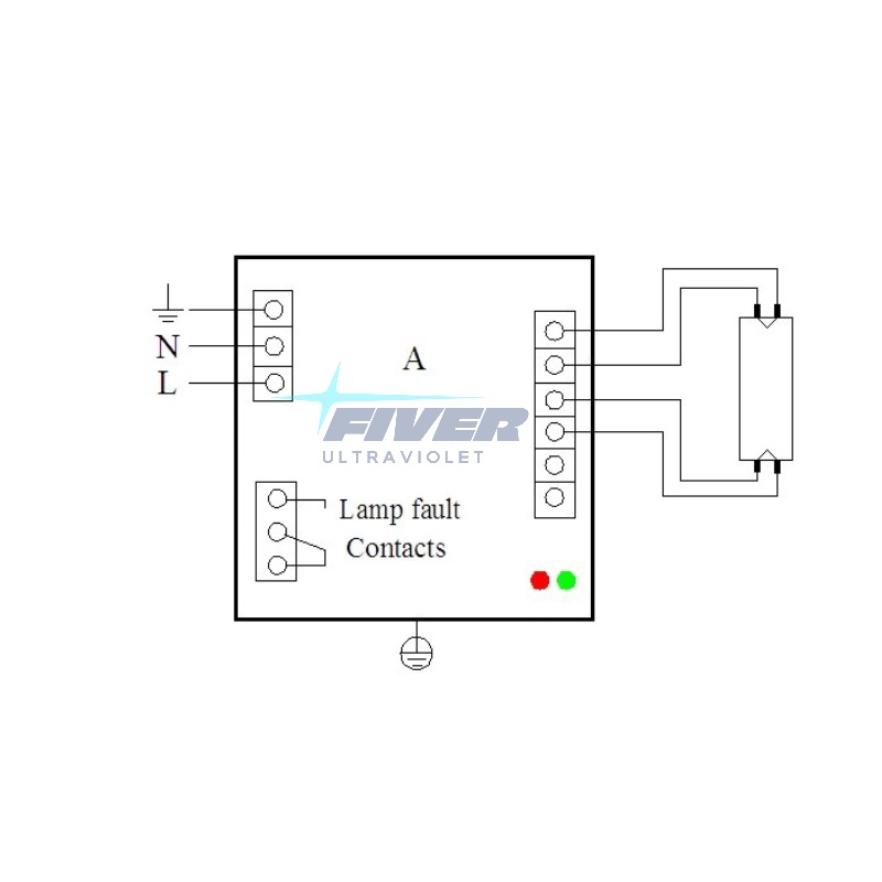 105W Ballast PH7-1200-105 for Amalgam UV light Diagram A