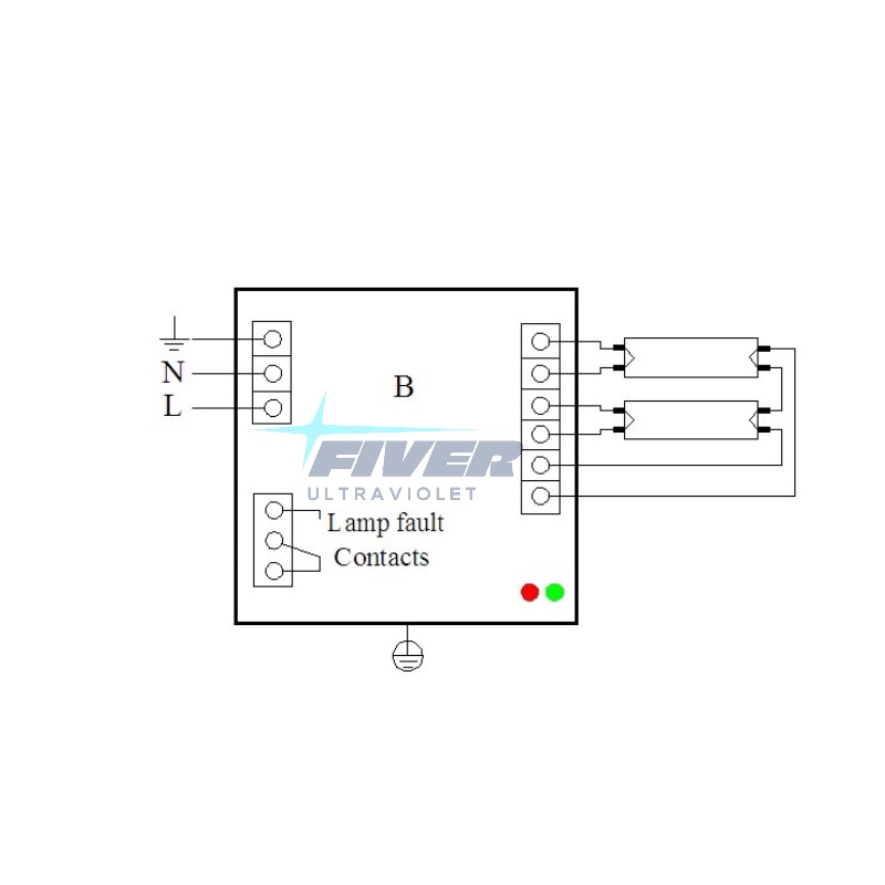 1.2A UV Lamp Ballast PH7-1200-105 Diagram B