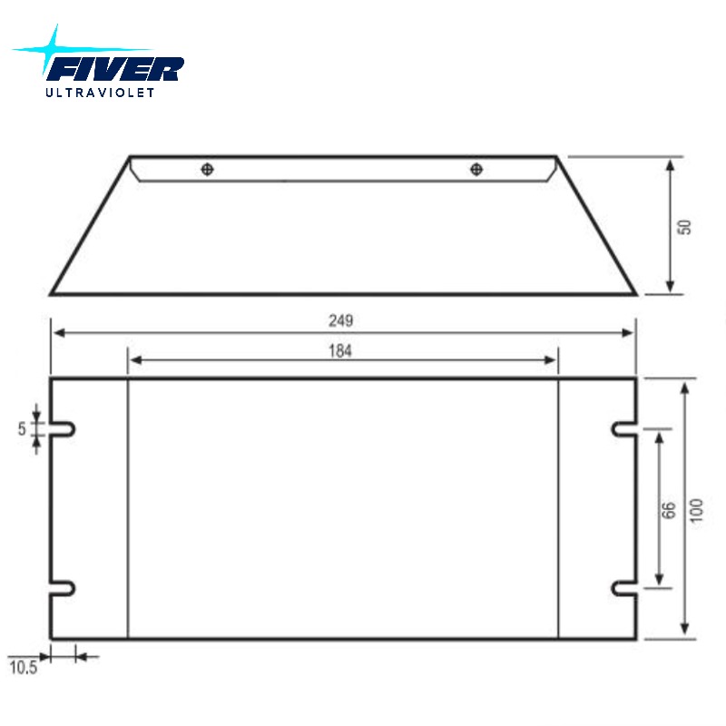 Dimension for This UV Tube Ballast PH9-AL-400